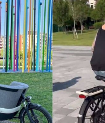 Fedez in cargo bike con i figli a Milano: un manifesto per la mobilità sostenibile