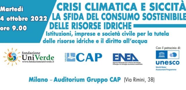 Crisi climatica e siccità, il 4 ottobre convegno a Milano sul consumo sostenibile delle risorse idriche